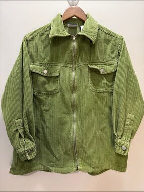 725 Originals Women’s Olive Green Corduroy Zip Shirt Jacket Size Small